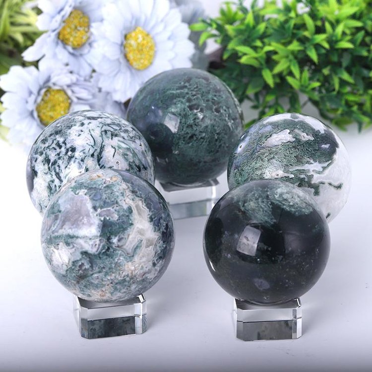 2.0 Moss Agate Frog Crystal Carving Bulk Wholesale