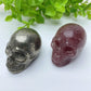 1.85" Pyrite Strawberry Skull Carvings Bulk Wholesale