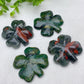 2.0" Emerald Jade Blood Stone Four-leaf Clovers