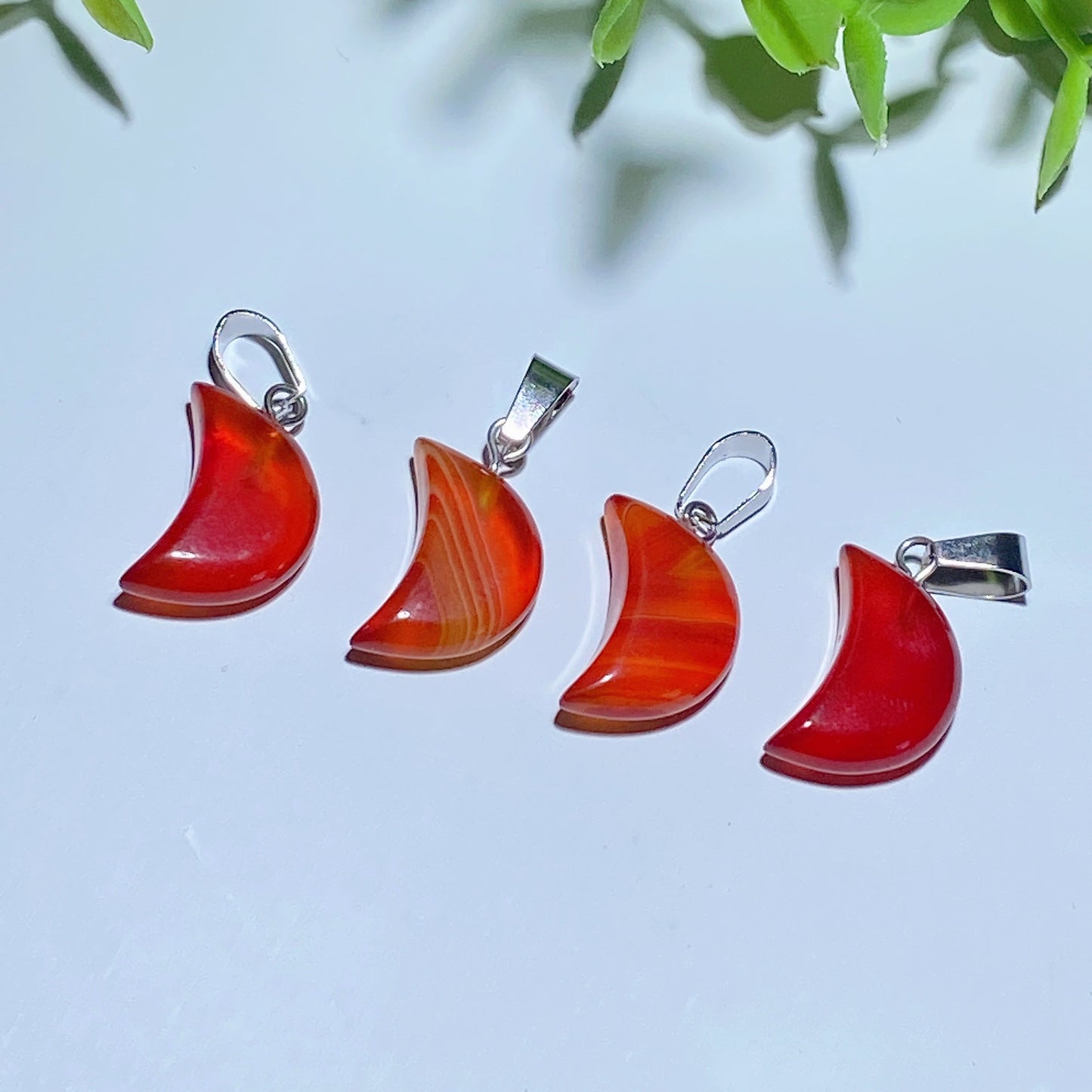 0.8" Mini Carnelian Moon Pendant Bulk Wholesale