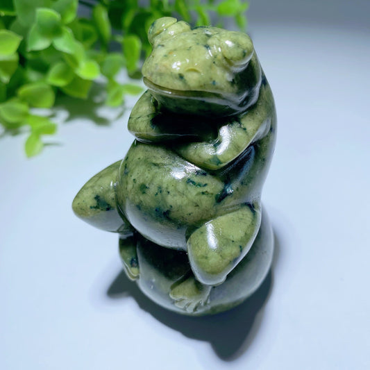 3.0" Serpentine Frog On Ball Carving Bulk Wholesale