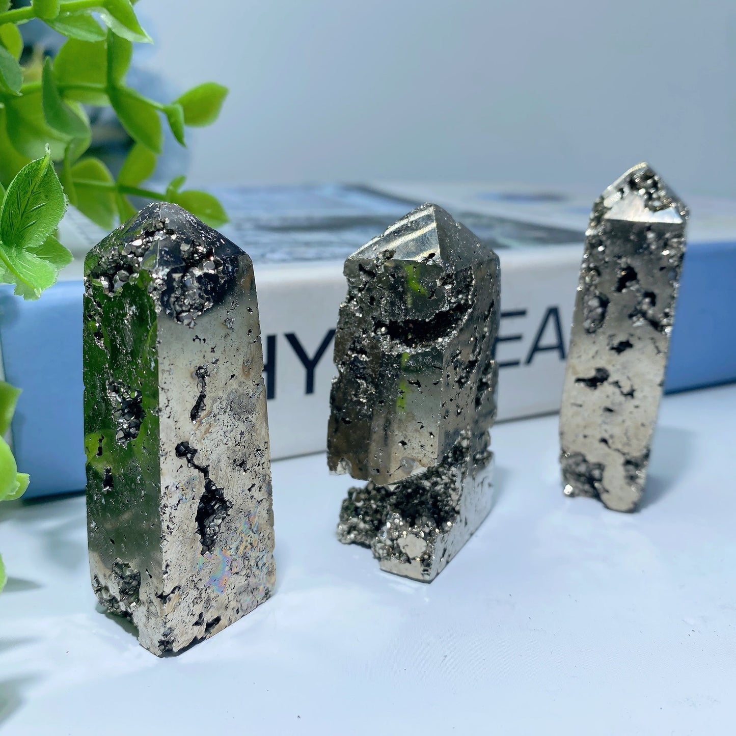 2.0"-3.0" Druzy Pyrite Points Bulk Wholesale