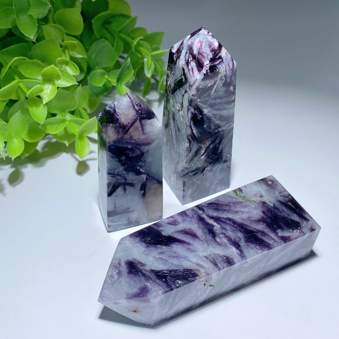 2.0"-4.0" Purple Mica in Aquamarine Points Bulk Wholesale