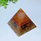 2.4" Tiger's Eye Chips Infused Resing Pyramid Bulk Wholeseale