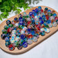 2pcs Drilled 12mm Colorful Glass Flower Beads Bulk Wholesale