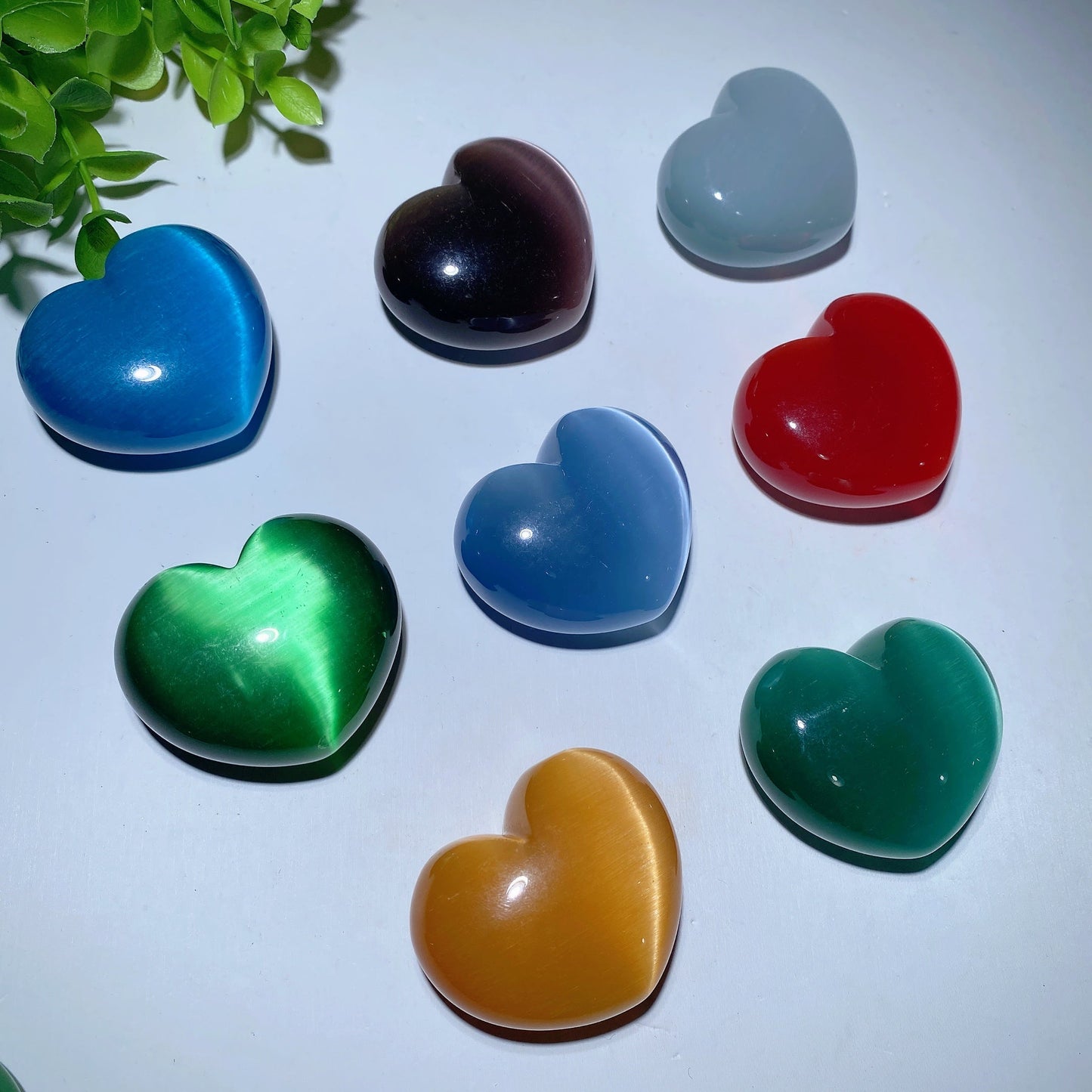 1.8" Mixed Cat's Eye Heart Bulk Wholesale