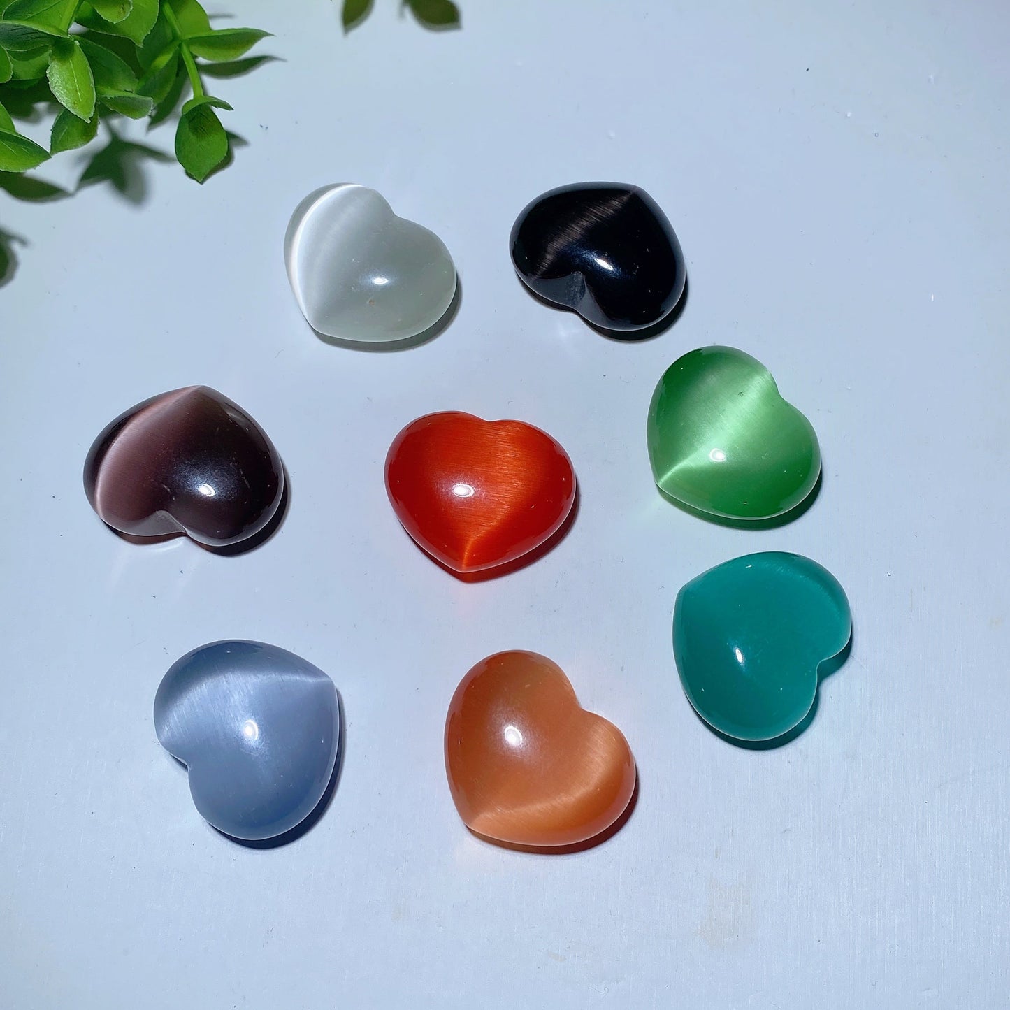 1.2" Mixed Cat's Eye Heart Bulk Wholesale