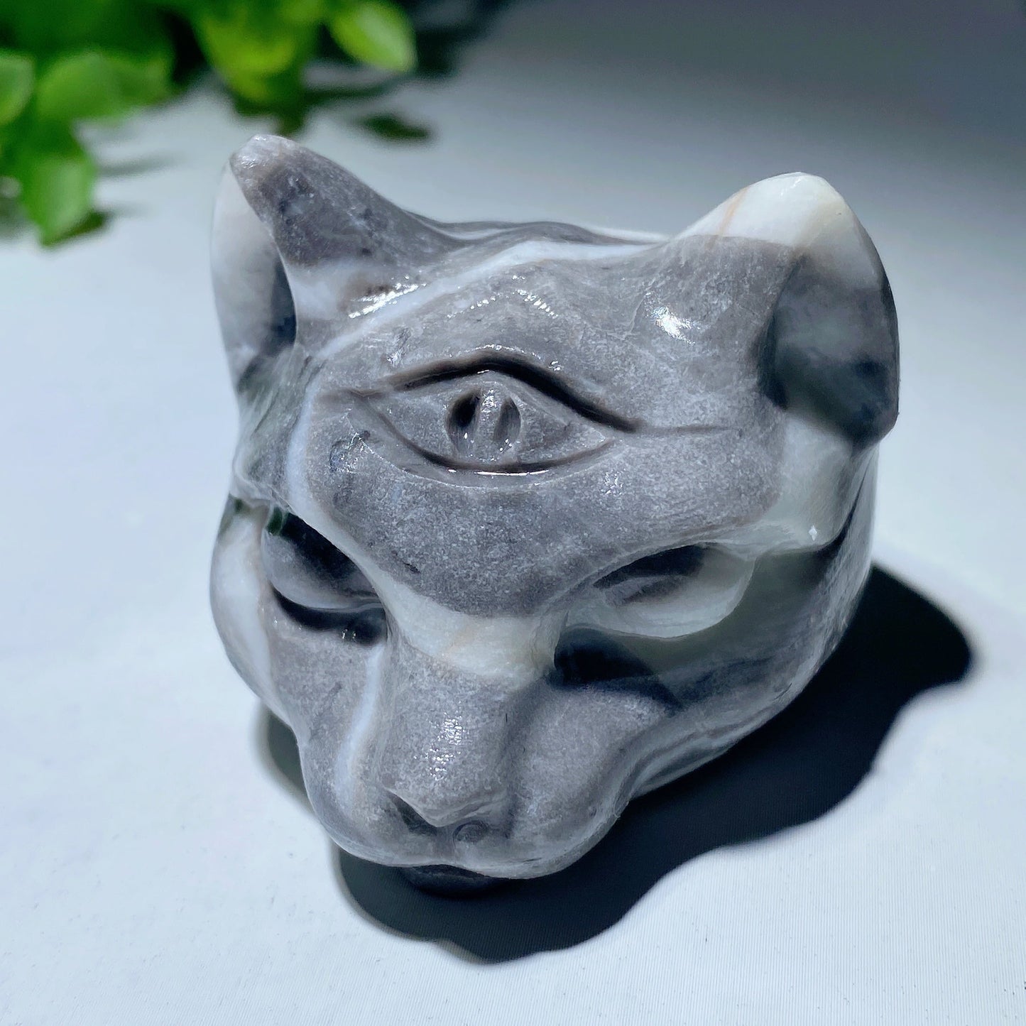 1.8" Mixed Crystal Cat Head Carvings Bulk Wholesale