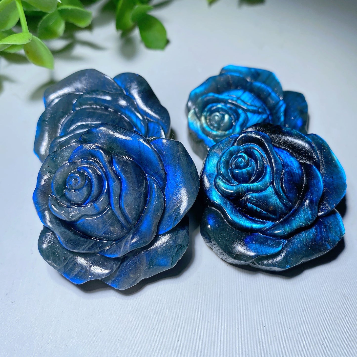 1.5" Labradorite Rose Flower Carvings Bulk Wholesale