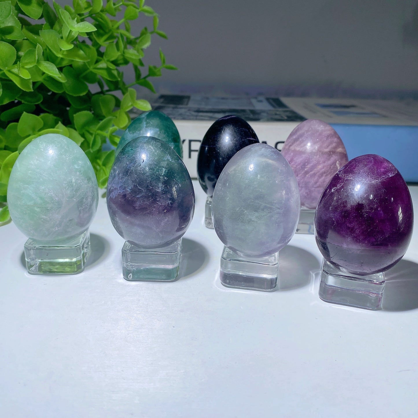 1.9" Fluorite Egg Carvings Bulk Wholesale