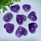 1.2"-1.5" Amethyst Heart Palm Carvings Bulk Wholesale