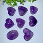 1.2"-1.5" Amethyst Heart Palm Carvings Bulk Wholesale