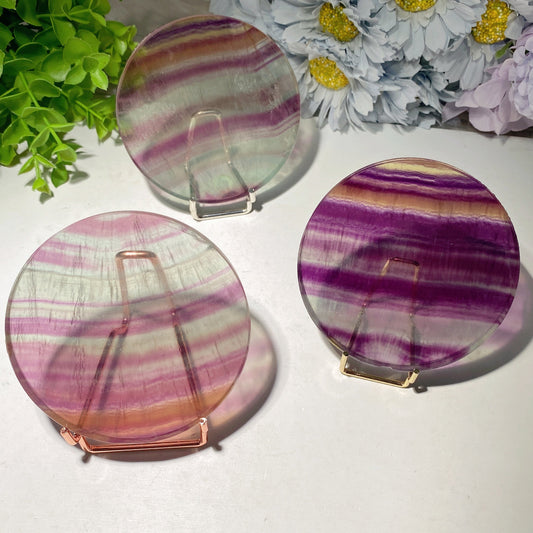 3.5" Fluorite Round Slab Bulk Wholesale