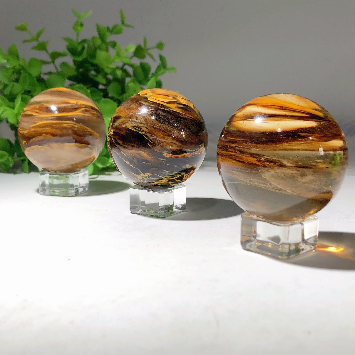 2.05" Yellow Tiger's Eye Melting Sphere Bulk Wholesale