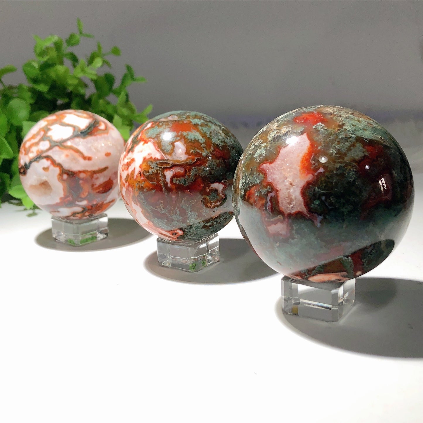 2.0"-4.5" Moss Agate Sphere Bulk Wholesale