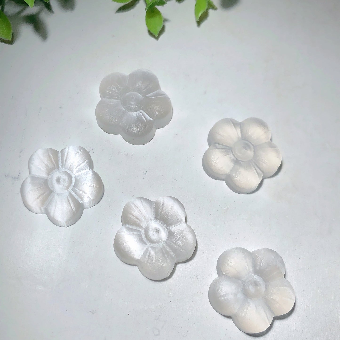 1.1" Selenite Flower Carvings Bulk Wholesale