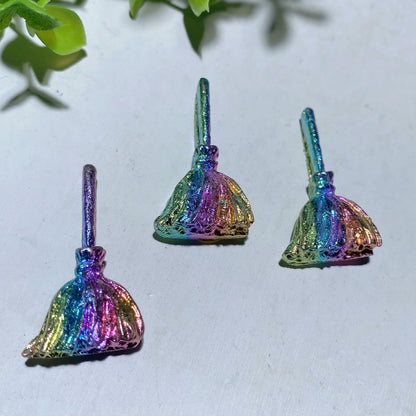 0.9"-1.3" Bismuth Broom Pumpkin Carvings for Halloween Bulk Wholesale