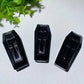 2.7" Black Obsidian Coffin Carvings for Halloween Bulk Wholesale