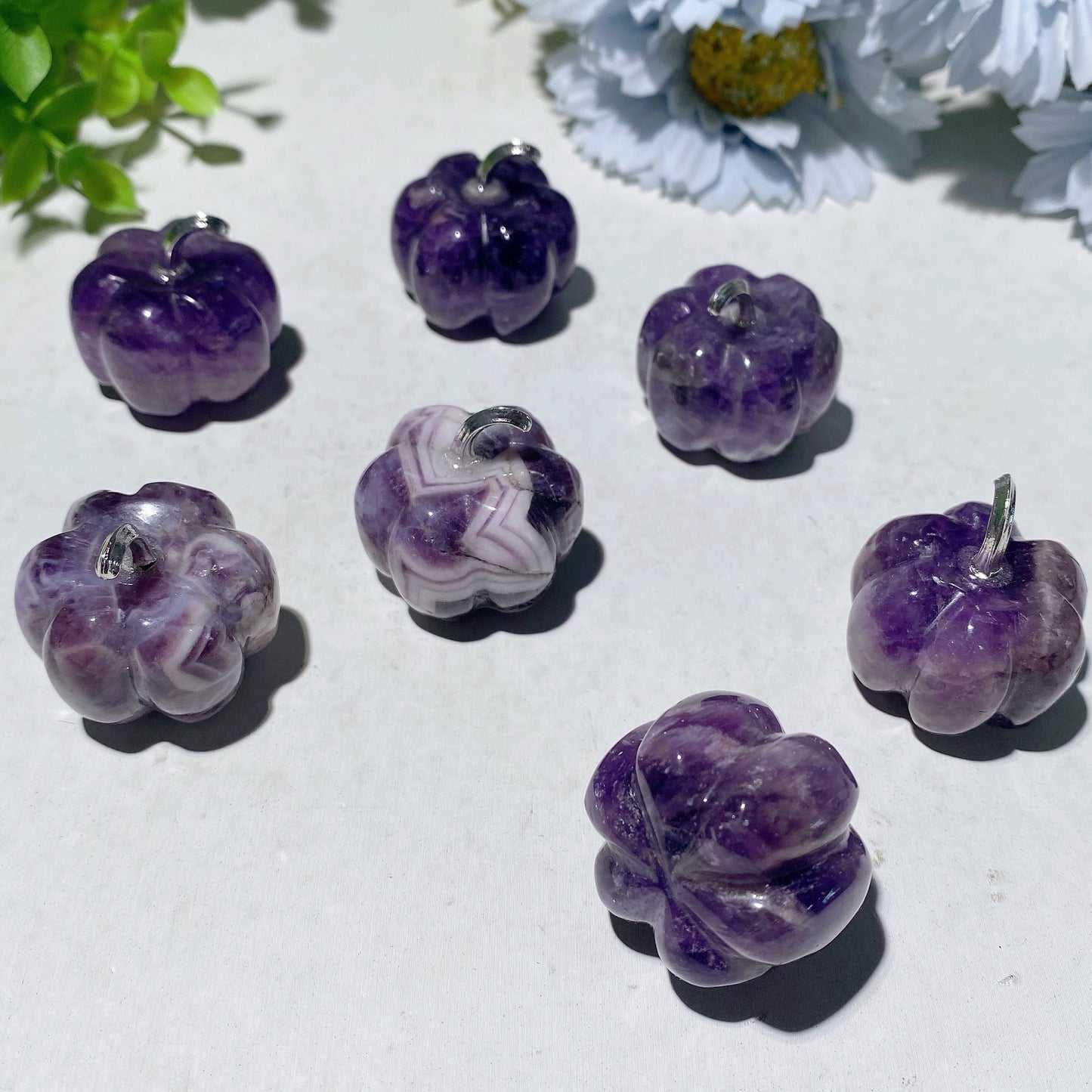 1.15" Dream Amethyst Pumpkin Carvings Bulk Wholesale