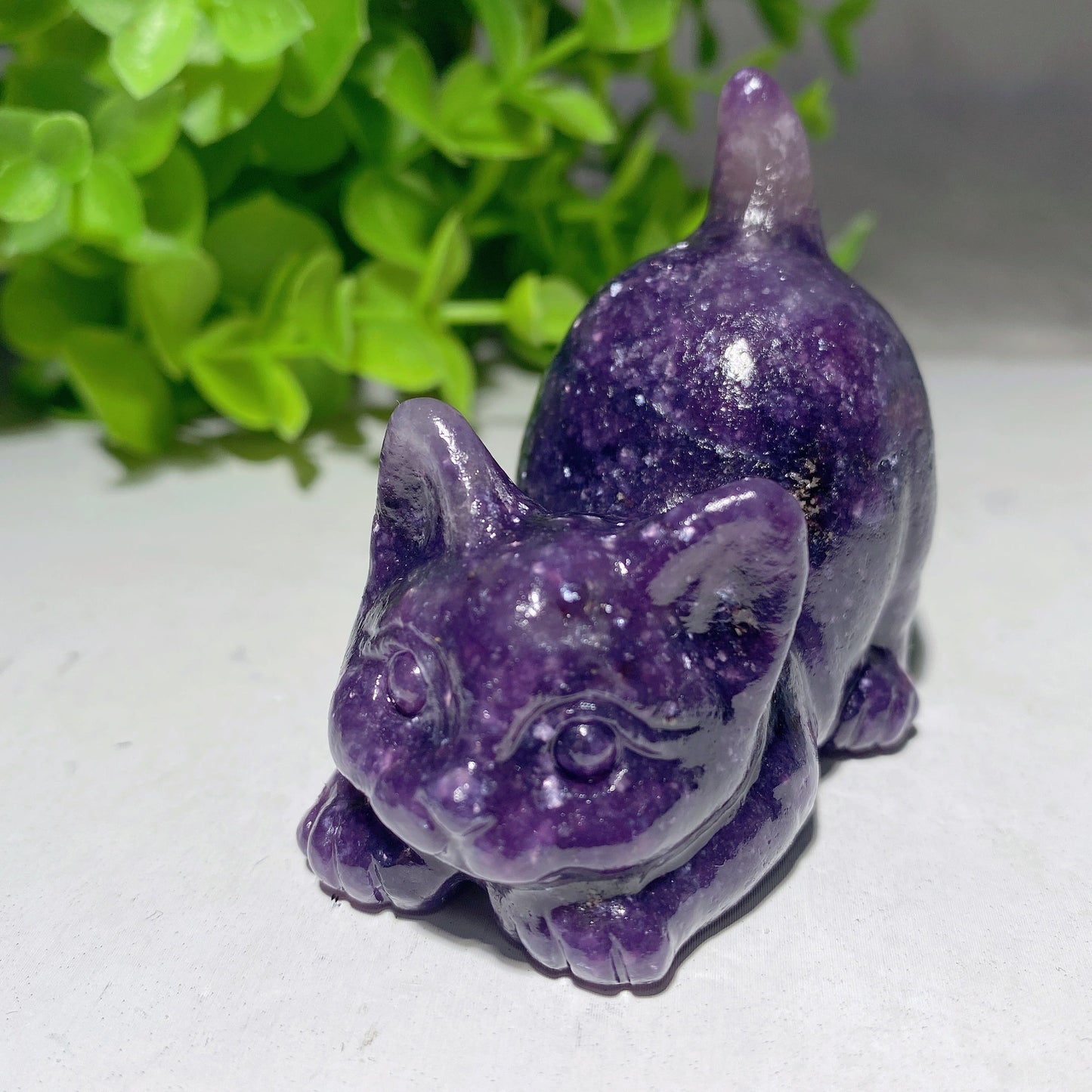 2.3" Mixed Crystal Cat Carvings Bulk Wholesale