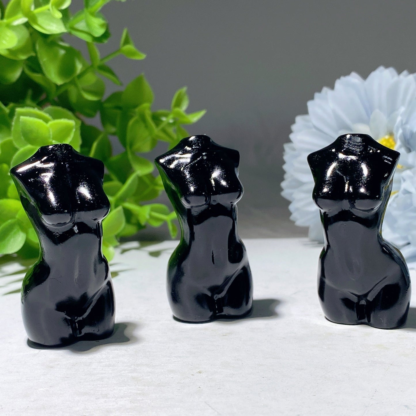 2.0" Black Obsidian Woman Moel Body Carvings Bulkl Wholesale