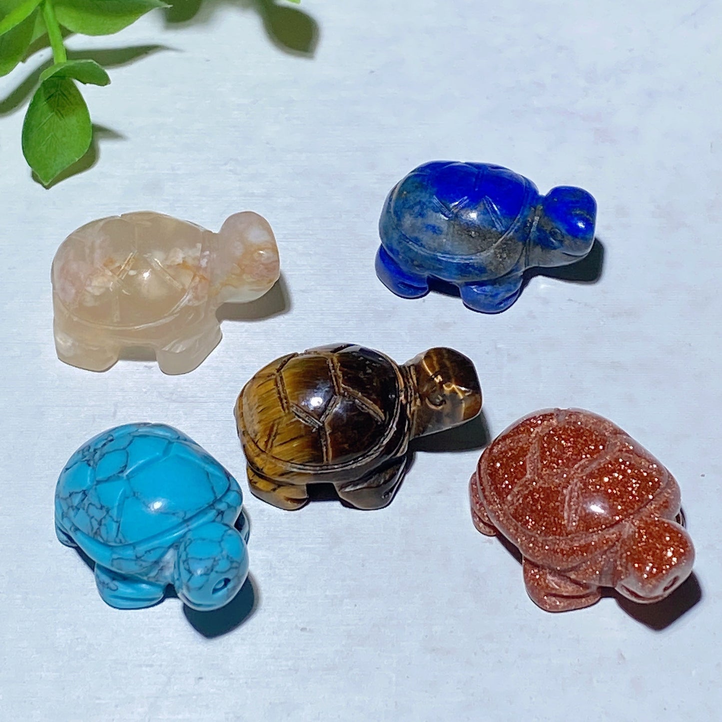 1.1" Mixed Crystal Mini Tortoise Carvings Bulk Wholesale