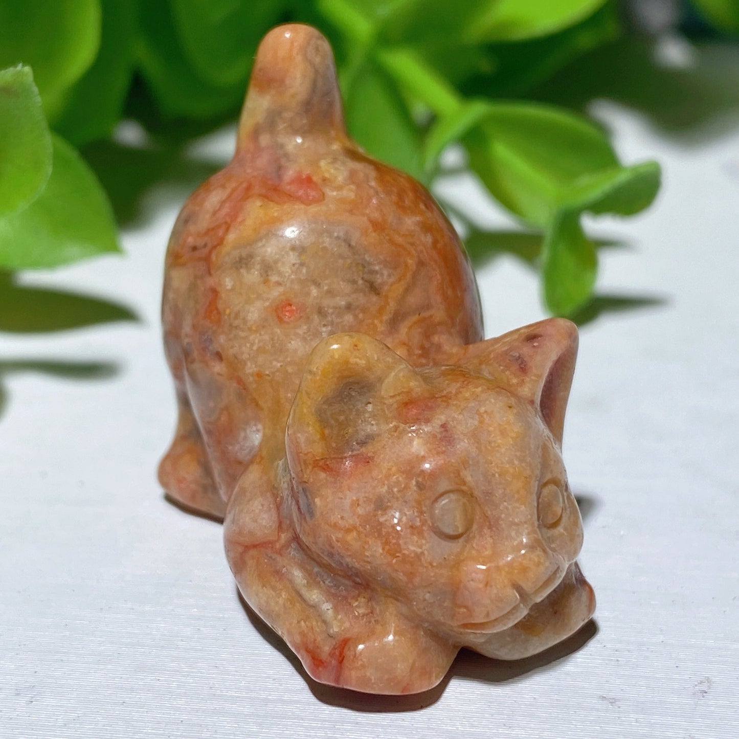 1.2" Mixed Crystal Mini Cat Carvings Bulk Wholesale