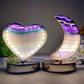 Moss Agate Fluorite Heart Moon Shape Lamp with USB Free Form Bulk Wholesale