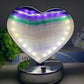 Moss Agate Fluorite Heart Moon Shape Lamp with USB Free Form Bulk Wholesale