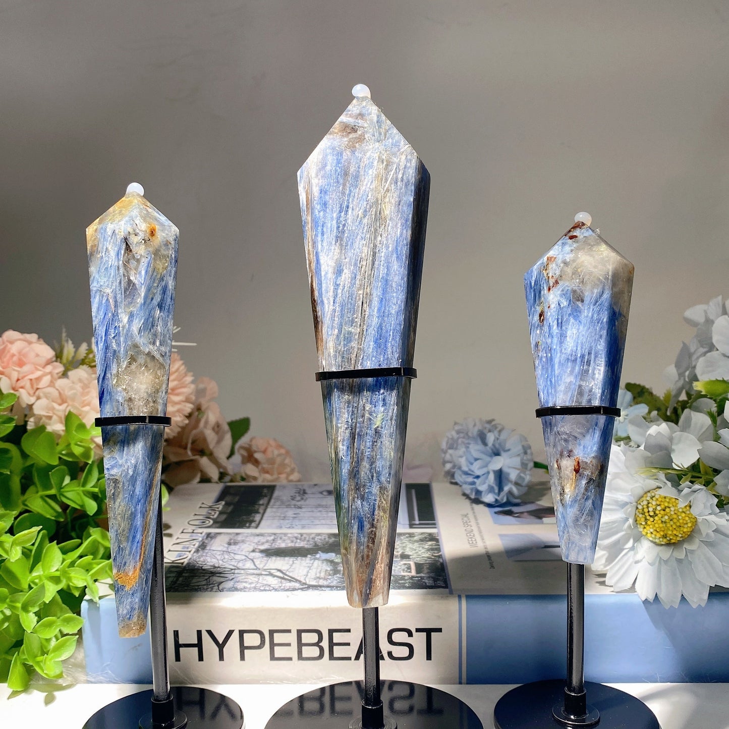 4.5"-6.5" Kyanite Wand with Stand Free Form Bulk Wholesale