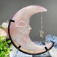 Mixed Crystal Moon Face Carvings with Stand Free Form Bulk Wholesale