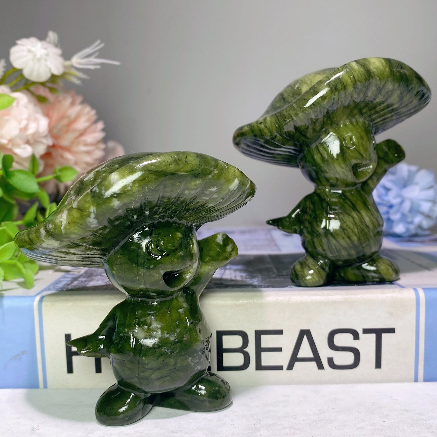 3.0" Serpentine Mushroom Carvings Bulk Wholesale