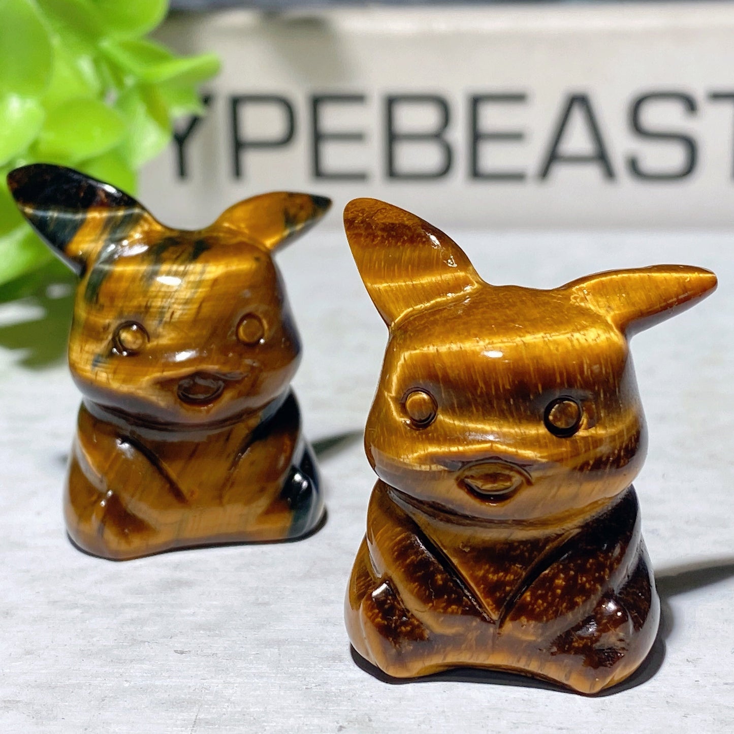 1.3" Orange Calcite Yellow Tiger Eye Pikachu Carvings Bulk Wholesale