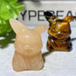 1.3" Orange Calcite Yellow Tiger Eye Pikachu Carvings Bulk Wholesale