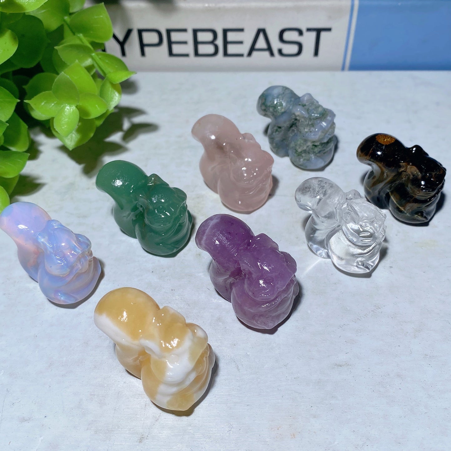 1.2" Mixed Crystal Mini Squirrel Carvings Bulk Wholesale