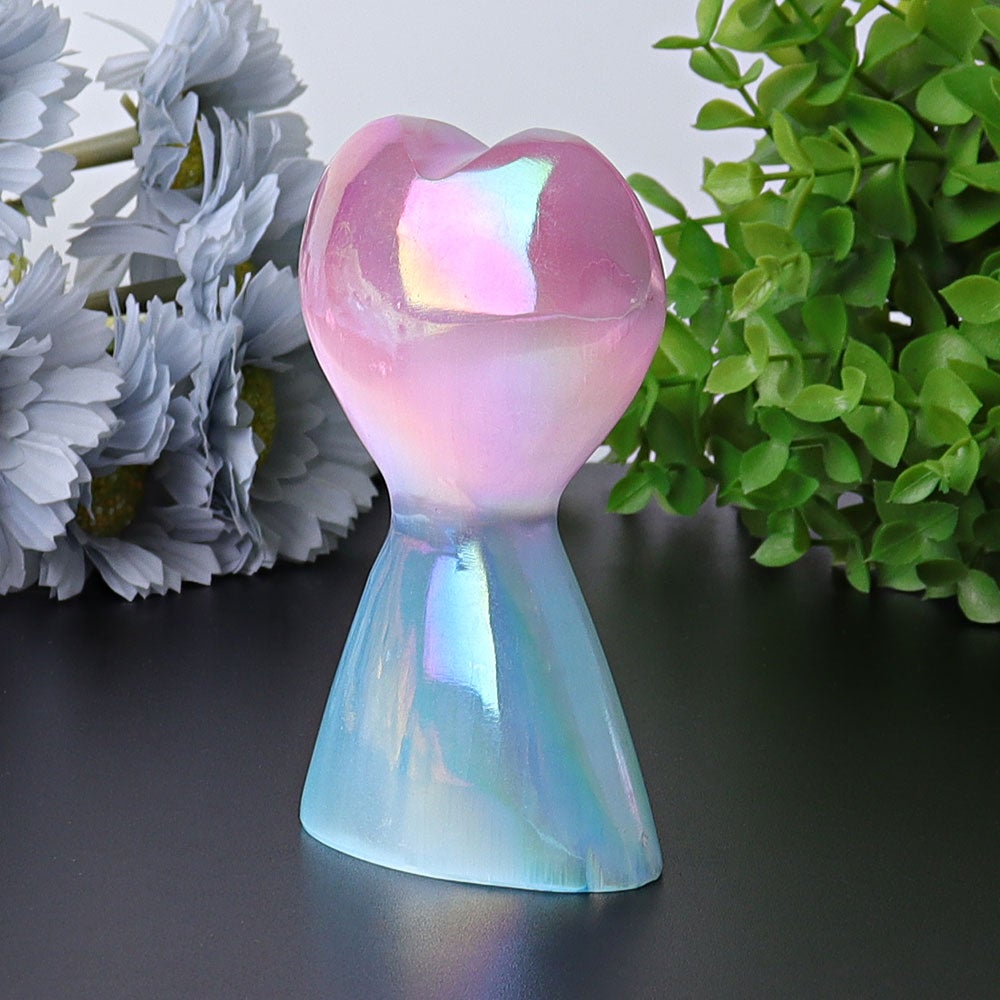 4.2" Selenite Aura Angel Crystal Heart Tower Wholesale Crystals USA