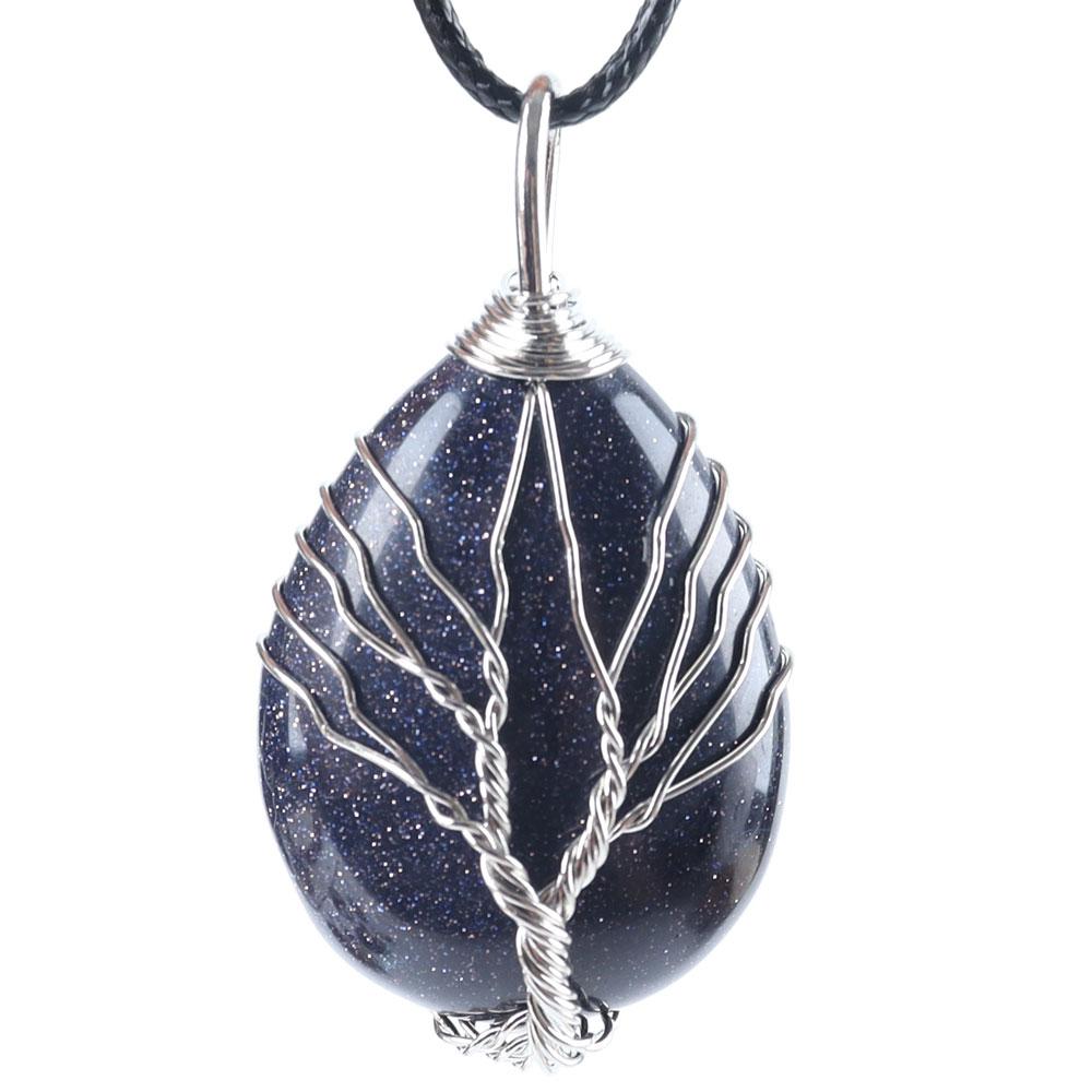 Wire-Wrapped Chakra Tree of Life Pendant – Super Silver