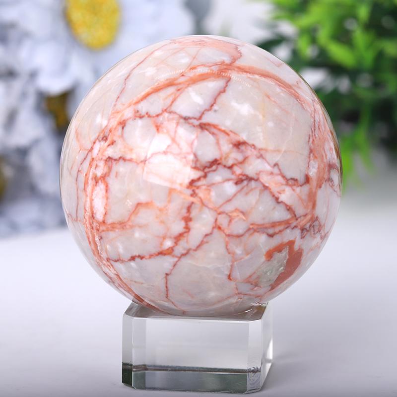 2.5"-4.5" Red Line Sphere Wholesale Crystals USA