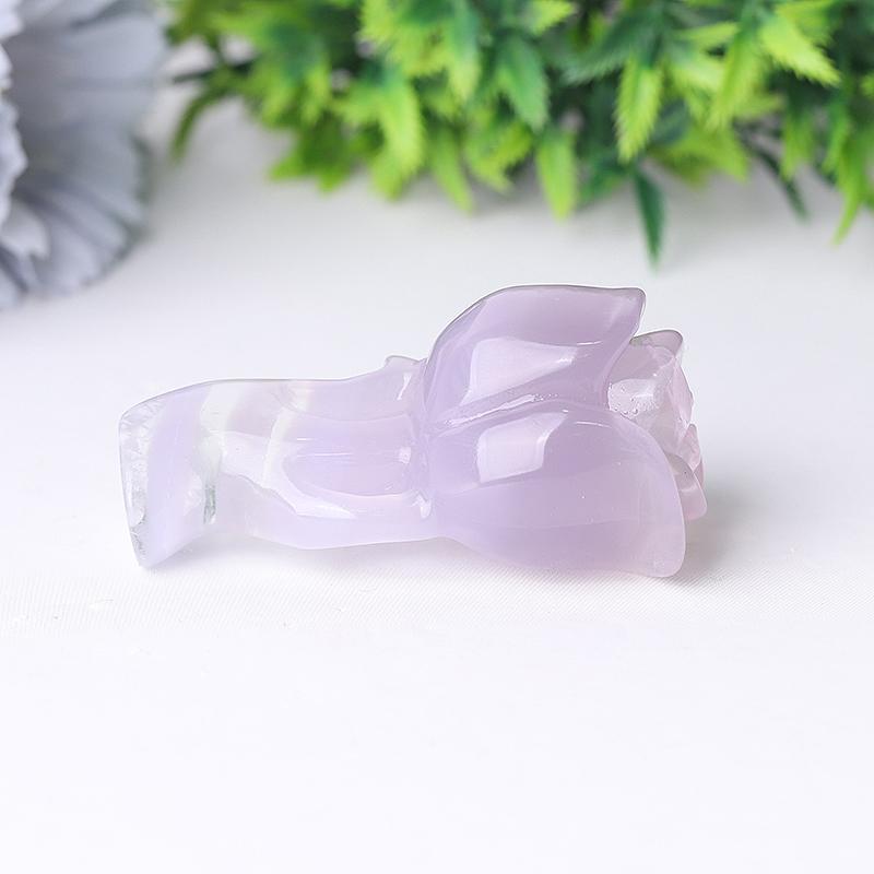 3" Natural Fluorite Rose Flower Carving for Collection Wholesale Crystals USA