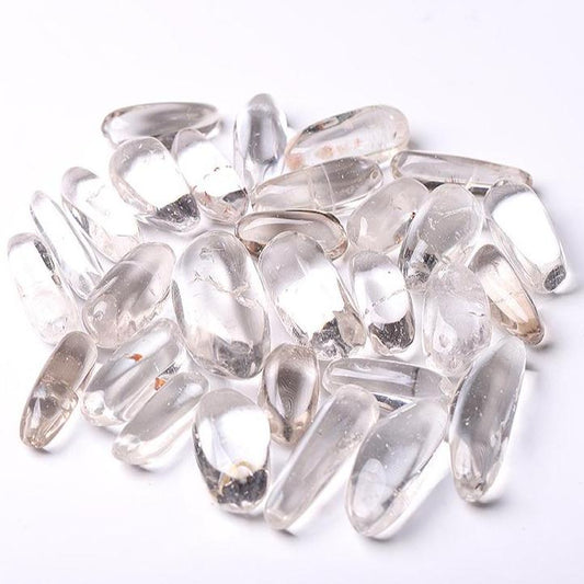 0.1kg 35mm-42mm Natural Clear Quartz Tumbles for Healing Wholesale Crystals USA