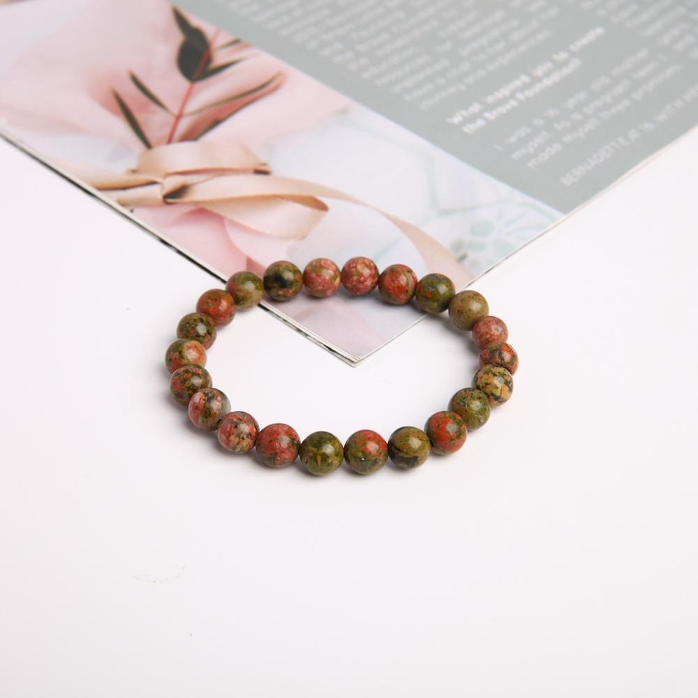 8mm Unakite Crystal Bracelet