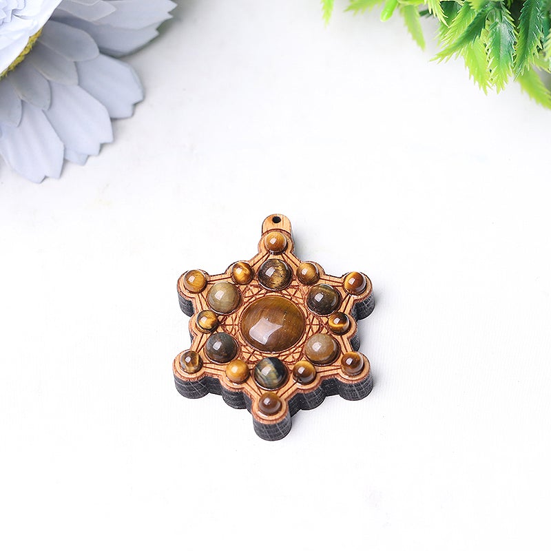 Wooden Chakra Crystal Pendant Wholesale Crystals USA