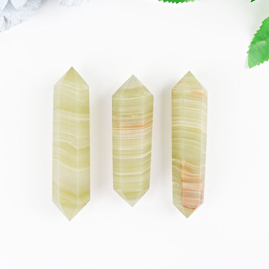 3.0-4.0" Set of 3 Afghan Jade Double Terminated Crystal Point Wholesale Crystals USA