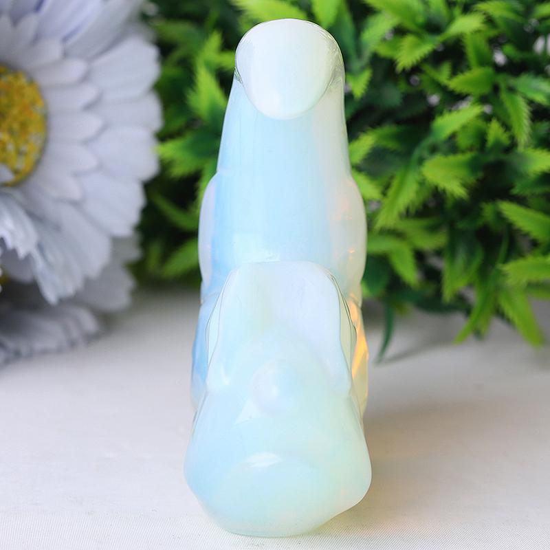 3" Opalite Moon with Rabbit Crystal Carvings Wholesale Crystals USA