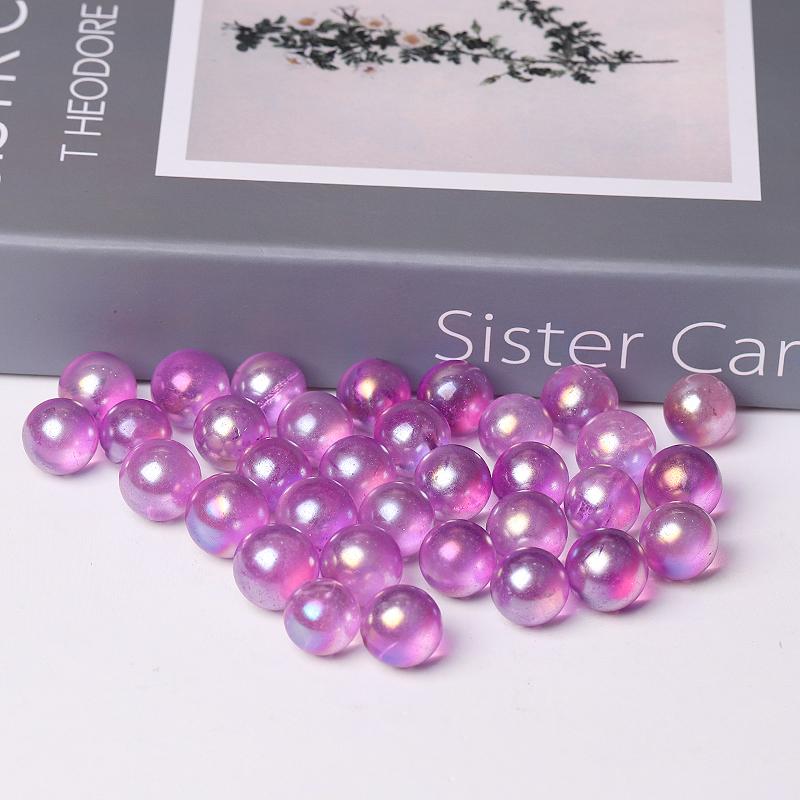 0.5-0.7'' High Quality Purple Aura Crystal Spheres Crystal Balls for Healing Wholesale Crystals USA