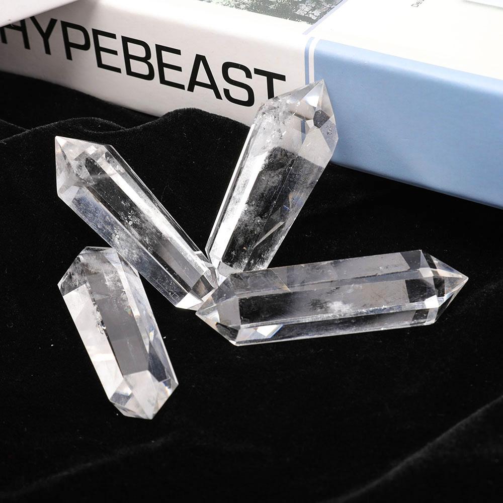 Set of 4 Clear Quartz Double Terminated Points Wholesale Crystals USA