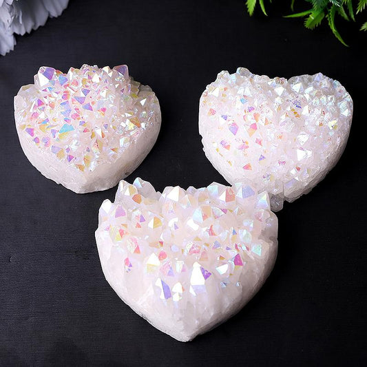 2" Aura Cluster Heart Shape Crystal Carvings Wholesale Crystals USA
