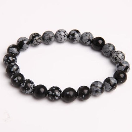 8mm Snowflake Obsidian Crystal Bracelet Wholesale Crystals USA