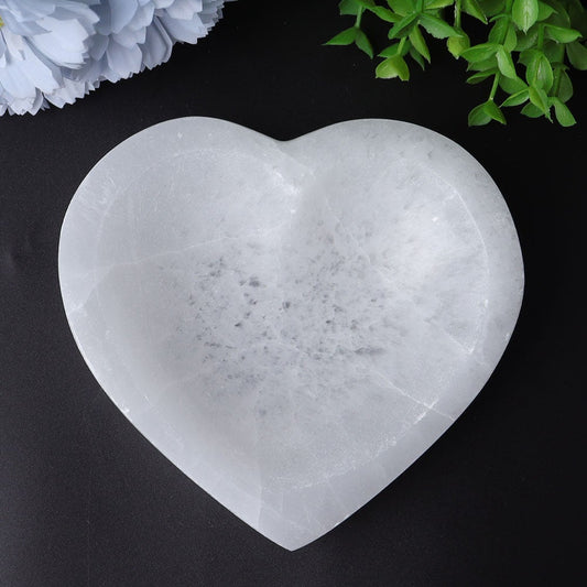 4.5" Selenite Heart Shape Bowl Wholesale Crystals USA