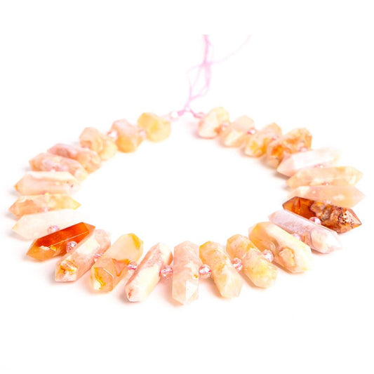 Flower Agate Crystal Point Chain String for DIY Wholesale Crystals USA